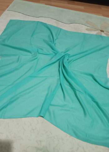 Turkuaz pamuk eşarp - Görsel 2