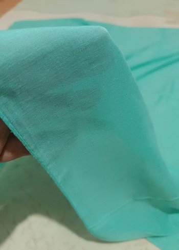 Turkuaz pamuk eşarp - Görsel 4