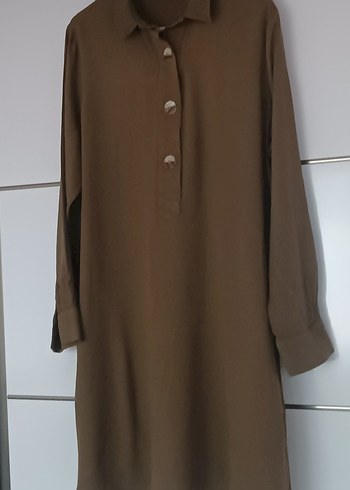 Bej Uzun Kollu Keten Tunik - Görsel 4