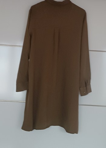 Bej Uzun Kollu Keten Tunik - Görsel 3