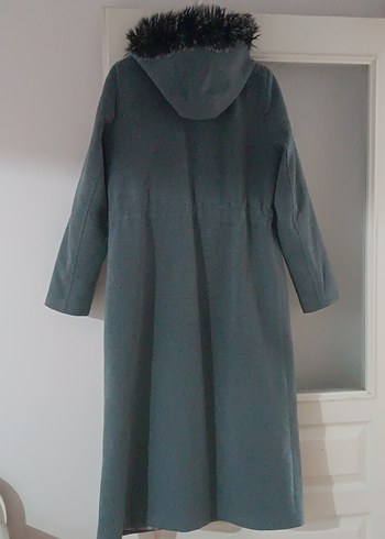 Gri Kadın Uzun Sıcak Kaban - Görsel 5