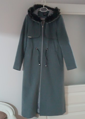 Gri Kadın Uzun Sıcak Kaban - Görsel 7