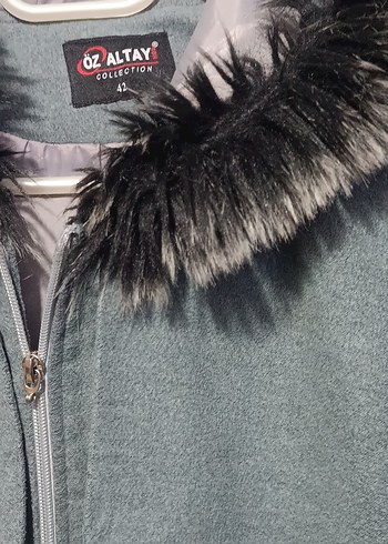 Gri Kadın Uzun Sıcak Kaban - Görsel 9