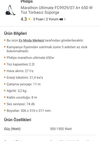 Philips FC maraton 9929 Mavi Gri Elektrikli Süpürge - Görsel 12