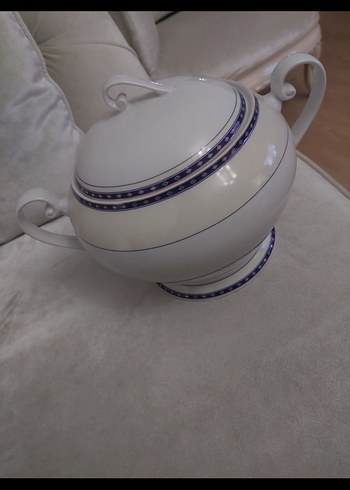 Beyaz Klasik Kapaklı porselen çorba tenceresi - Görsel 2