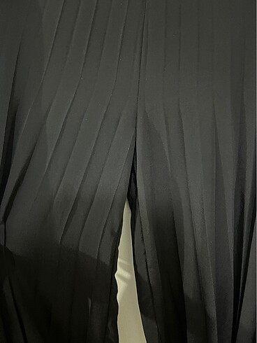 Mango pileli plazzo pantolon - Görsel 3