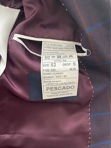 52-6 drop Beden bordo Renk Blazer/ceket