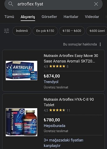 ARTROFLEX KAPALI SIFIR URUN