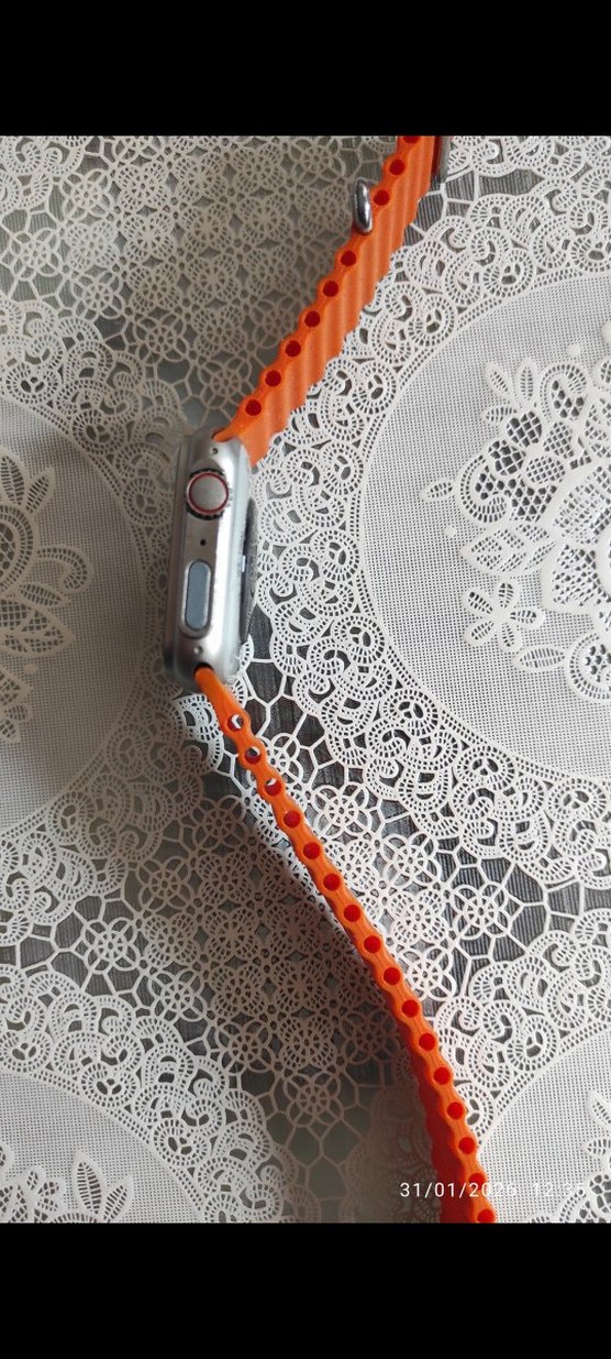 Turuncu Kayışlı Gri Akıllı Saat - Görsel 4