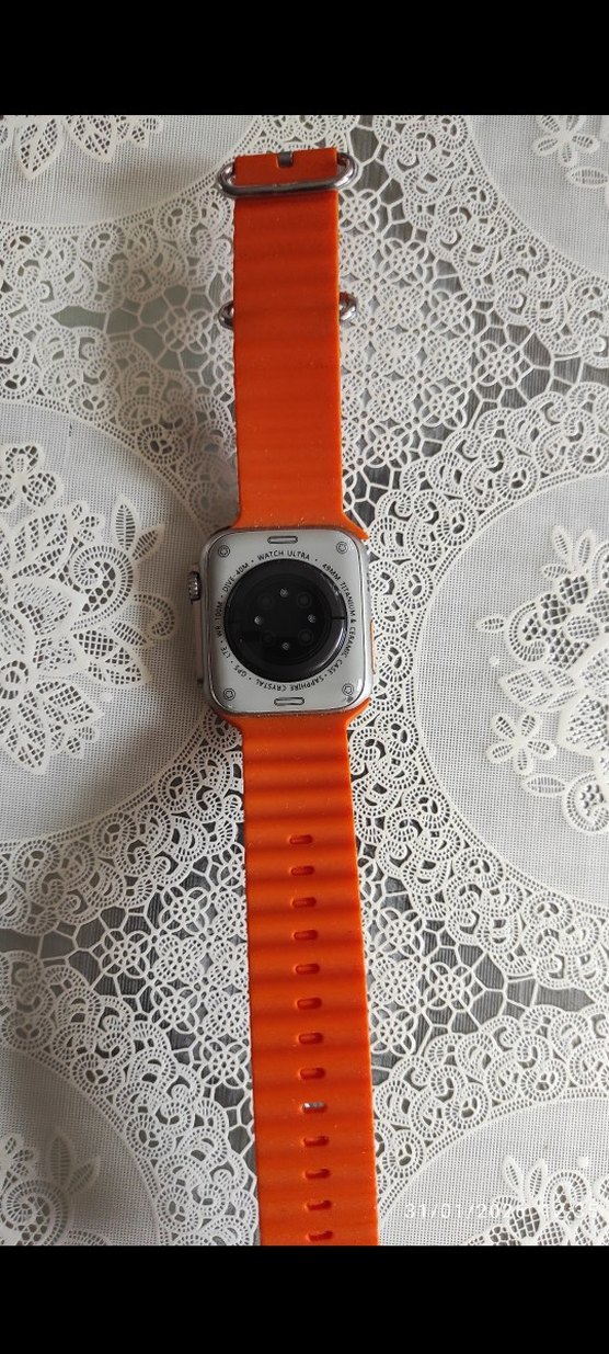 Turuncu Kayışlı Gri Akıllı Saat - Görsel 2