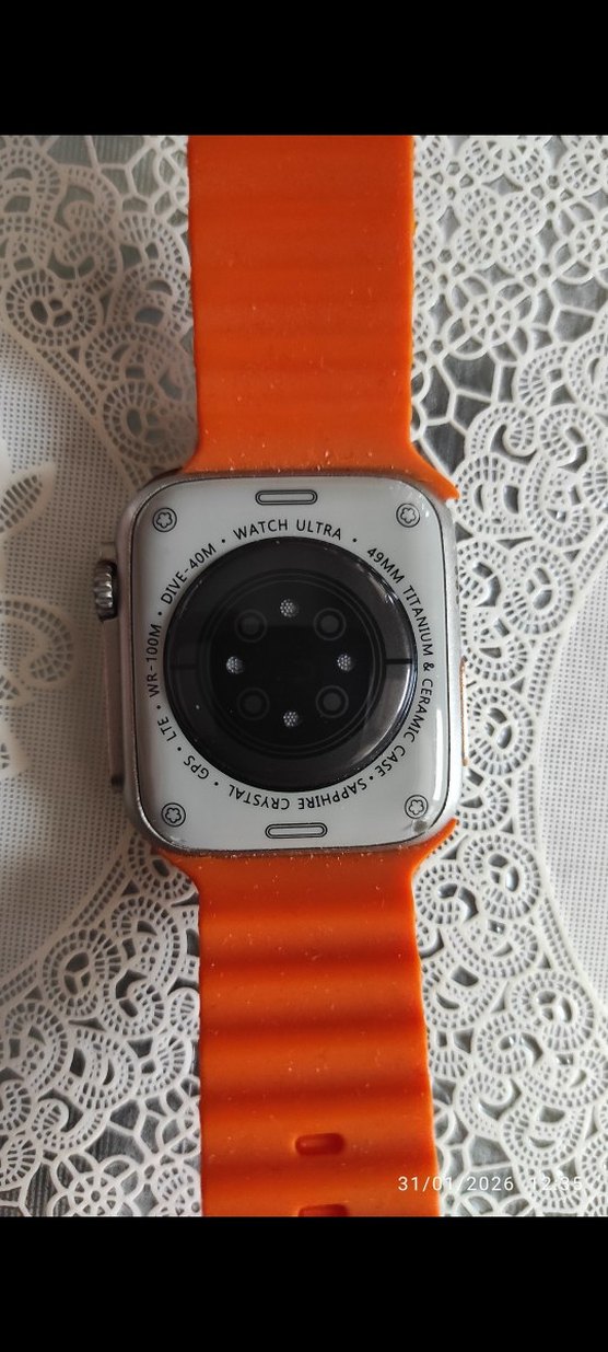 Turuncu Kayışlı Gri Akıllı Saat - Görsel 3