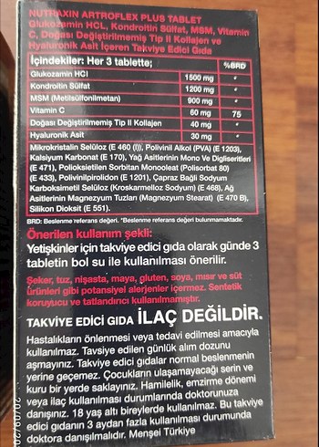 Nutraxin Artroflex Kollajen ve Hyaluronik Asit Tablet - Görsel 12