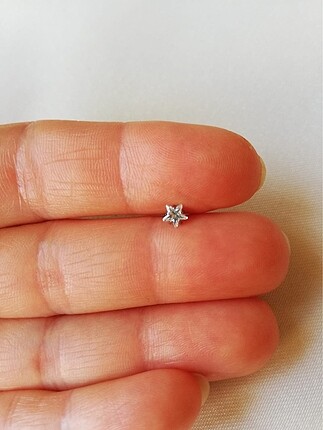 3 adet Cerrahi çelik yıldız piercing