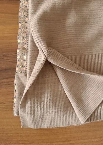 Bej Kadın Uzun Triko Kazak - Görsel 5