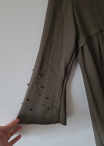 Kadın Haki Uzun Kollu Salaş Tunik - Görsel 2