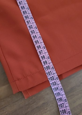 Kadın Kırmızı Rahat Kesim Uzun Kumaş Pantolon - Görsel 3