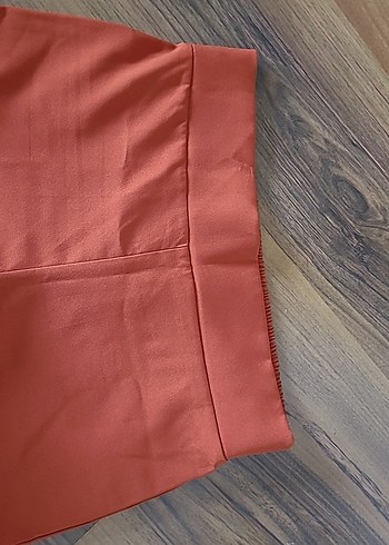 Kadın Kırmızı Rahat Kesim Uzun Kumaş Pantolon - Görsel 4