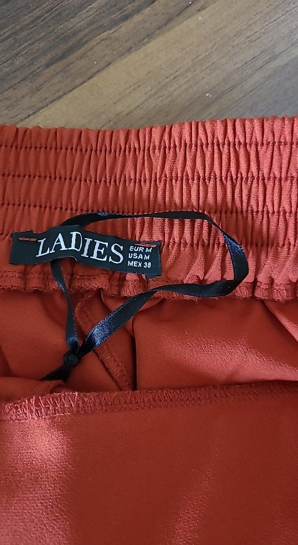 Kadın Kırmızı Rahat Kesim Uzun Kumaş Pantolon - Görsel 5