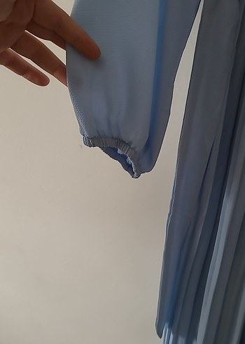 Mavi Piliseli Bohem Uzun Elbise - Görsel 2