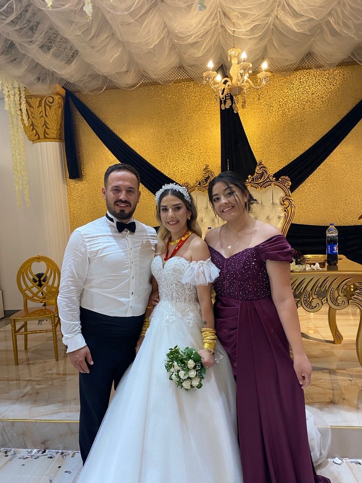 Bordo Drapeli Uzun Straplez Abiye Elbise - Görsel 2