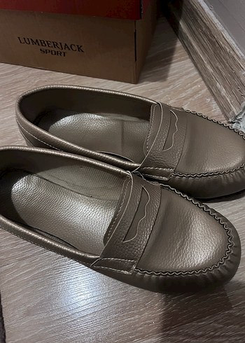 Kahverengi Deri Kadın Dolgu Topuklu Babet