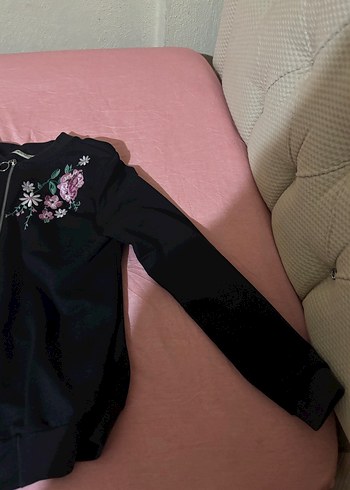 LCW Nakışlı Siyah Fermuarlı Kadın Ceket - Görsel 4