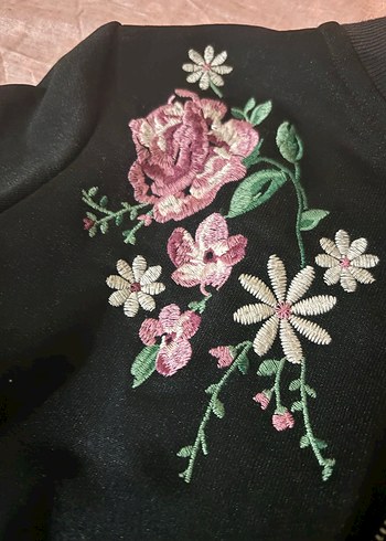 LCW Nakışlı Siyah Fermuarlı Kadın Ceket - Görsel 2