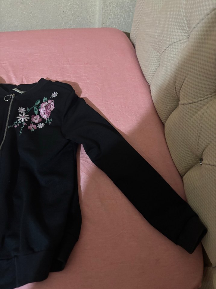 LCW Nakışlı Siyah Fermuarlı Kadın Ceket - Görsel 4