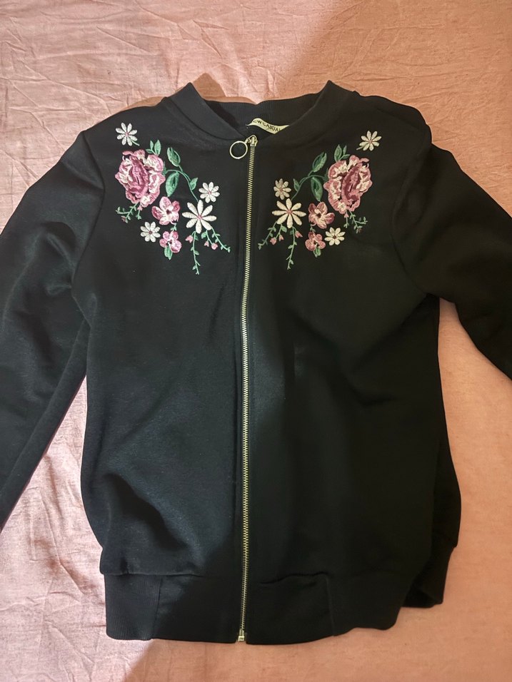 LCW Nakışlı Siyah Fermuarlı Kadın Ceket - Görsel 5