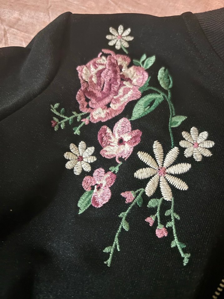 LCW Nakışlı Siyah Fermuarlı Kadın Ceket - Görsel 2