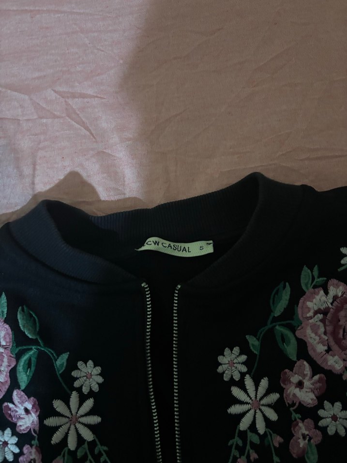 LCW Nakışlı Siyah Fermuarlı Kadın Ceket - Görsel 3