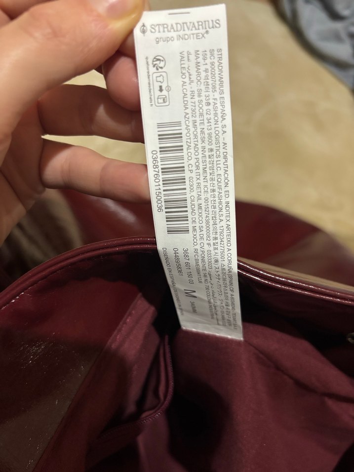 Stradivarius Parlak Bordo Deri Kadın Çanta - Görsel 5