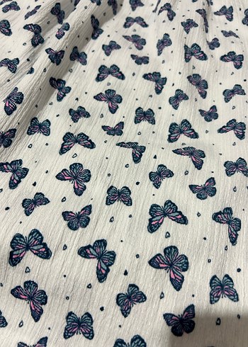 Kelebek Desenli Fırfırlı Kız Elbisesi - Görsel 2