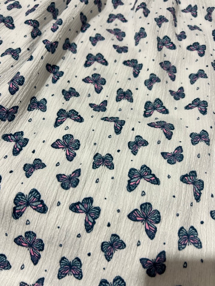 Kelebek Desenli Fırfırlı Kız Elbisesi - Görsel 2