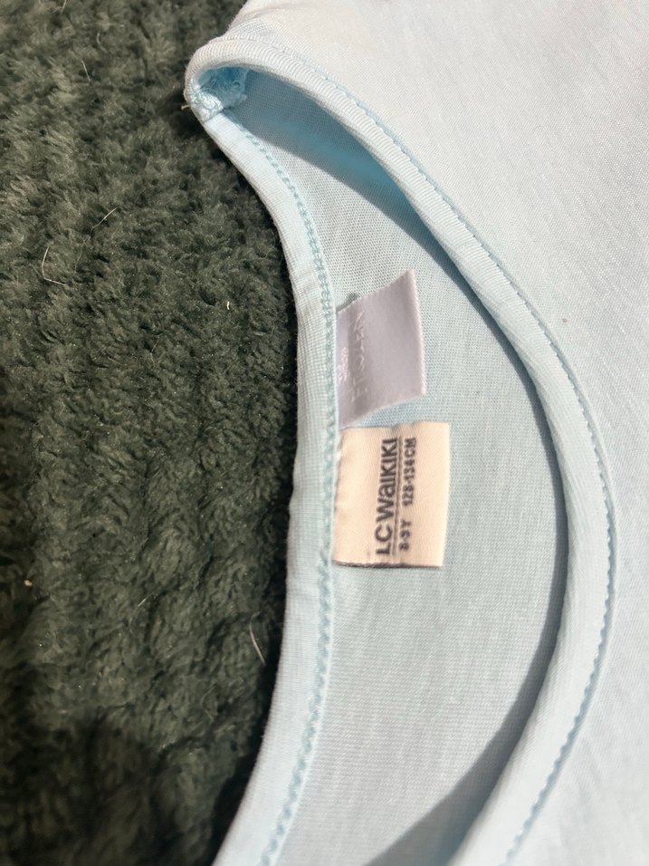 Kız Çocuk Mavi Kısa Kollu Elsa Baskılı Elbise - Görsel 4