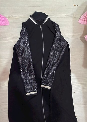 Armine Fermuarlı Siyah Uzun Gotik kadın kap