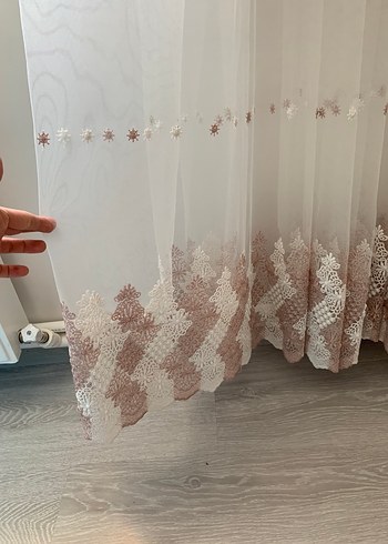 İşlemeli Beyaz Tül Perde ağır gramajlı - Görsel 6