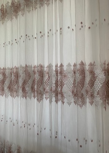 İşlemeli Beyaz Tül Perde ağır gramajlı - Görsel 2