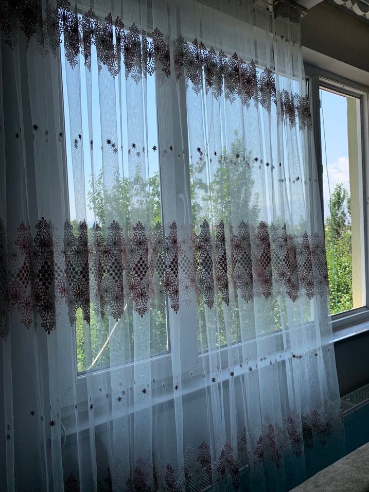 İşlemeli Beyaz Tül Perde ağır gramajlı - Görsel 5