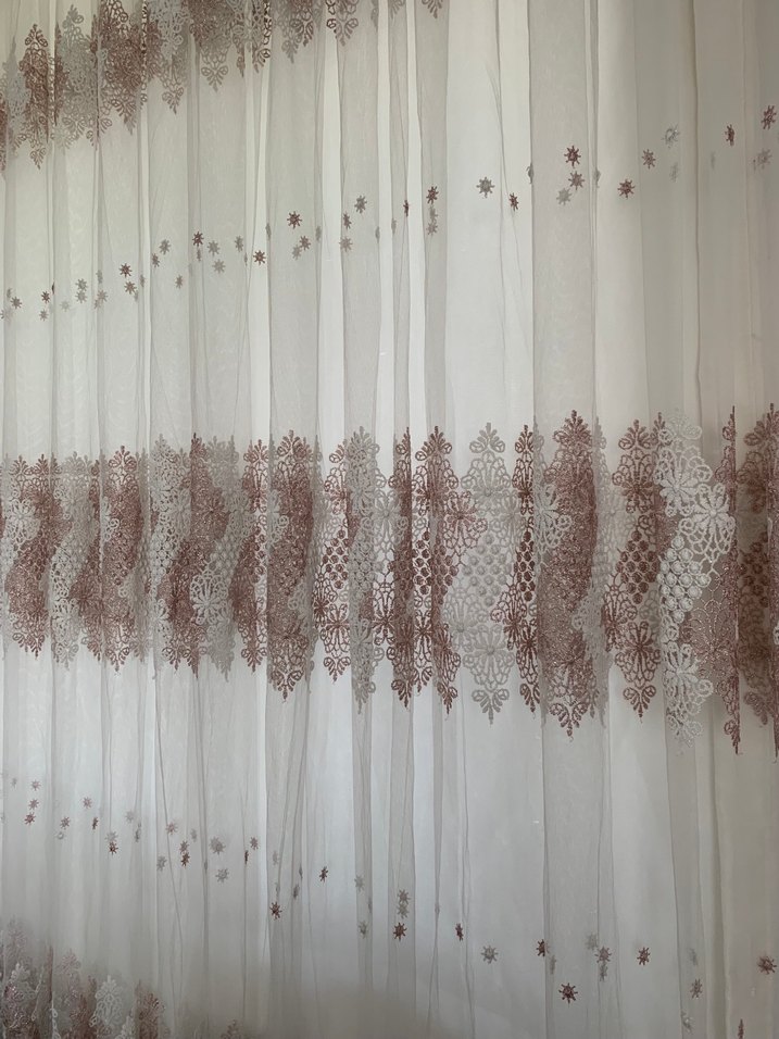 İşlemeli Beyaz Tül Perde ağır gramajlı - Görsel 2