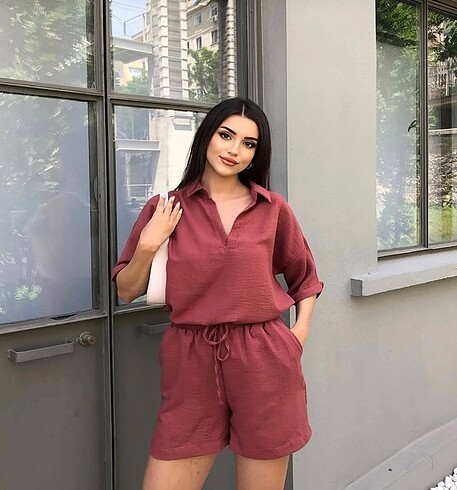 Zara keten gömlek şort ikili takım