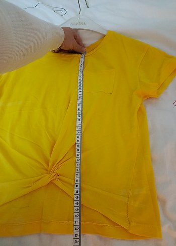 Sarı Kısa Kollu Kadın Tişört - Görsel 4