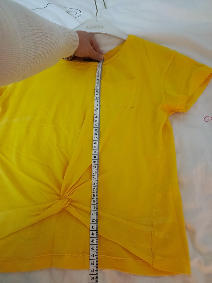 Sarı Kısa Kollu Kadın Tişört - Görsel 4