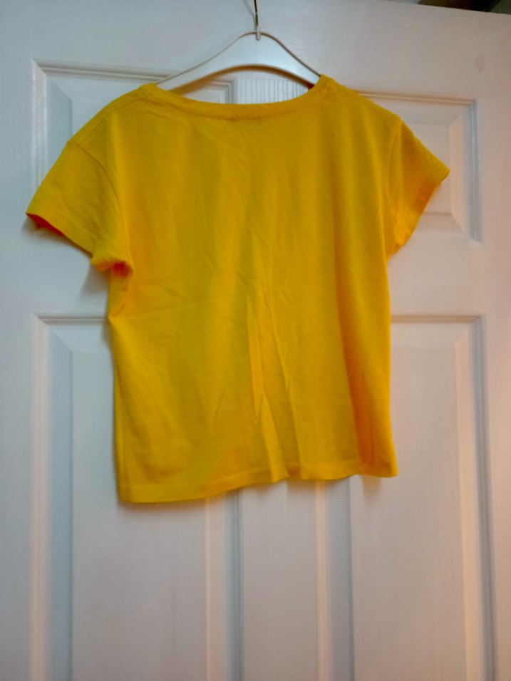Sarı Kısa Kollu Kadın Tişört - Görsel 2
