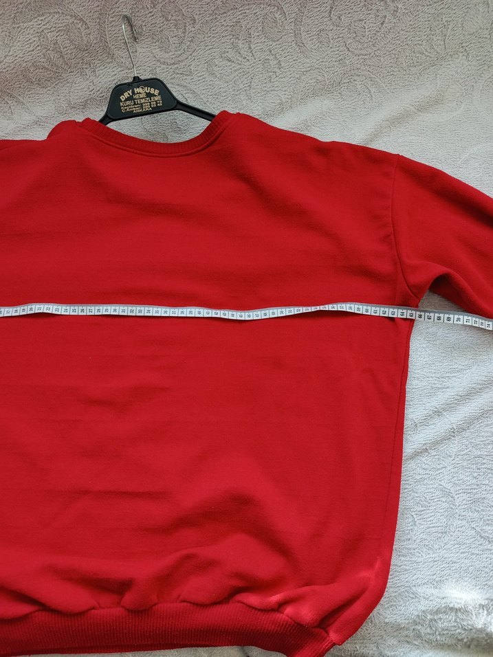 Kırmızı  Baskılı Sweatshirt - Görsel 3