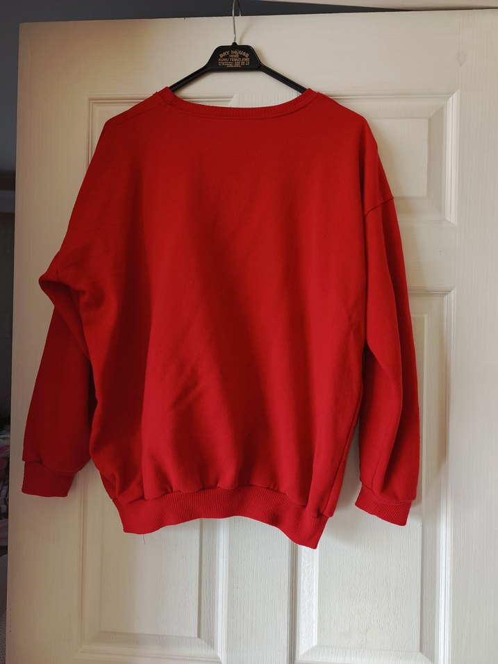 Kırmızı  Baskılı Sweatshirt - Görsel 2