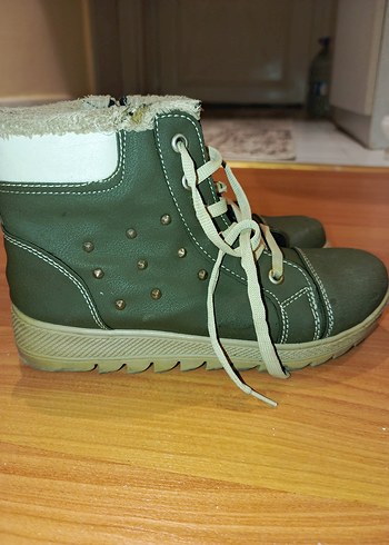 Kürklü Yeşil Kadın Botu - Görsel 2