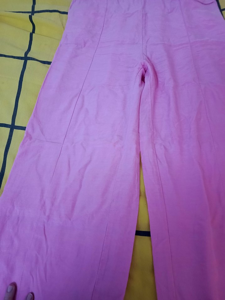 Pembe Bol Kesim yazlık Pantolon - Görsel 3