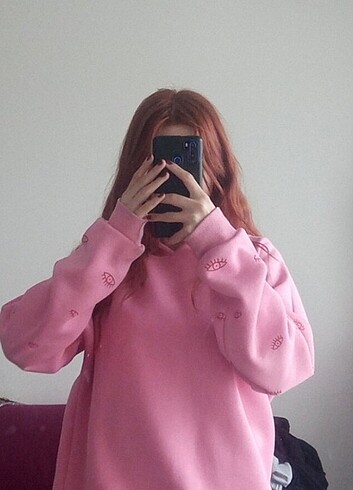 Trendyol & Milla Pembe sweat yumuşak 3iplik