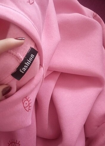 l Beden pembe Renk Pembe sweat yumuşak 3iplik